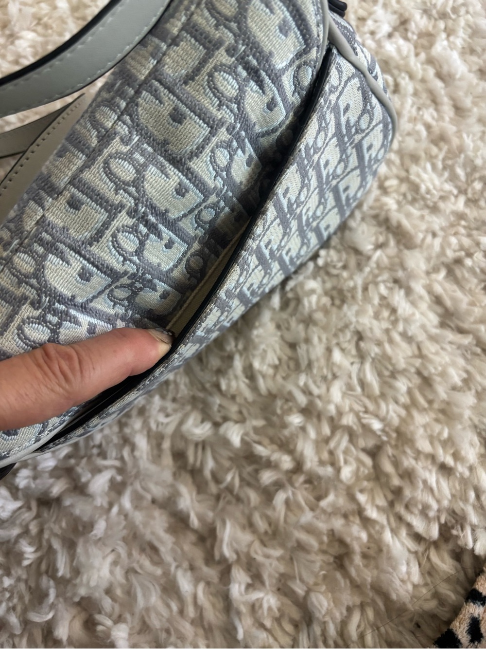 Dior Blue Gray Oblique Saddle Crossbody Bag NEW" - Picture 5 of 5